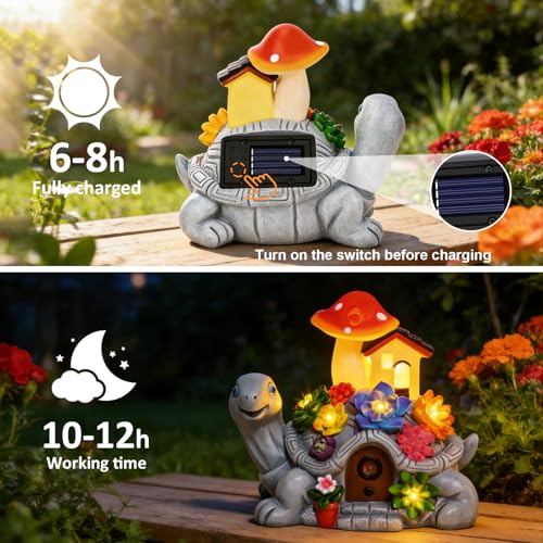 Solar Garden Turtle Statue with 8 LED Lights - 50% Off - Image 4