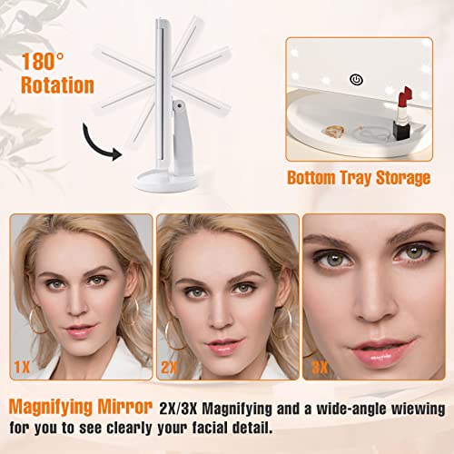 50% Off FASCINATE Trifold Lighted Makeup Mirror with 21 LED - Image 3