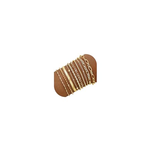50% Off 10 Pcs Gold Bracelets Set for Women - Stackable - Image 1
