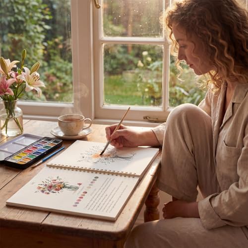 45% Off Zaoune Watercolor Workbook for Adults – 12 Colors - Image 4