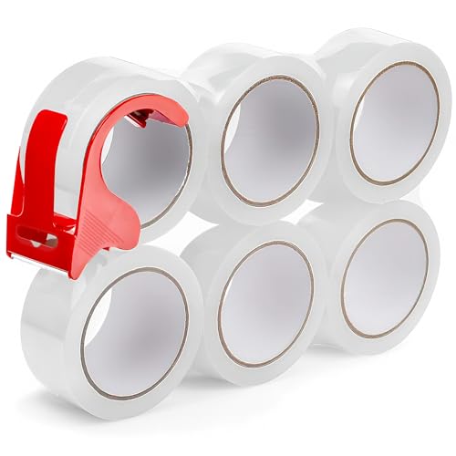 6-Pack Clear Packing Tape with Dispenser - 50% Off! - Image 1