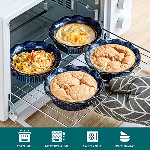 10% Off vancasso Ceramic Mini Pie Pans Set of 6 Blue - Image 4