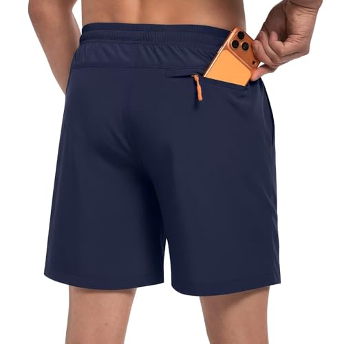 40% Off Men's 7" Athletic Gym Shorts with Zipper Pockets - Image 2