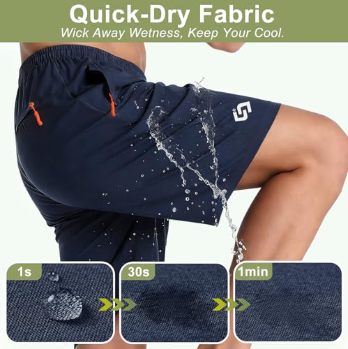 40% Off Men's 7" Athletic Gym Shorts with Zipper Pockets - Image 4