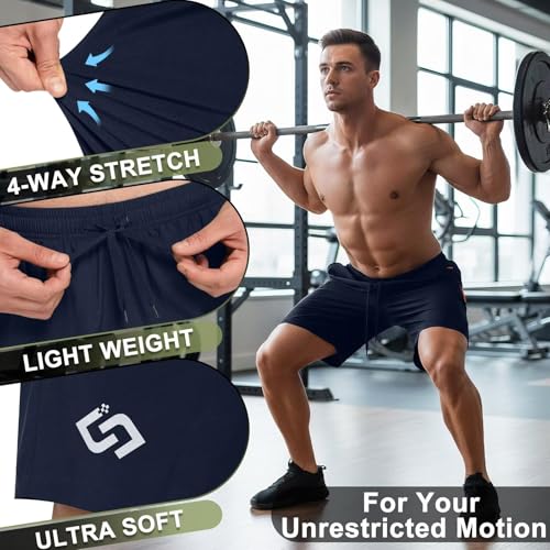 40% Off Men's 7" Athletic Gym Shorts with Zipper Pockets - Image 5