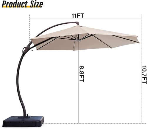 50% Off LAUSAINT HOME 11FT Cantilever Patio Umbrella - Image 3