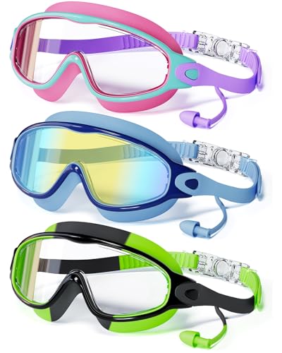 45% Off 3 Pack Kids Swim Goggles with Earplugs - Image 1