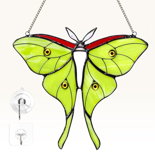 26% Off Handmade Luna Moth Stained Glass Suncatcher - Image 1