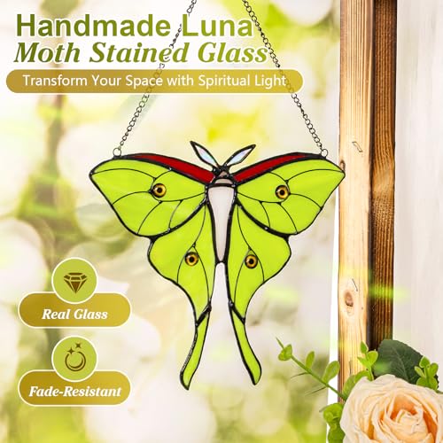26% Off Handmade Luna Moth Stained Glass Suncatcher - Image 2