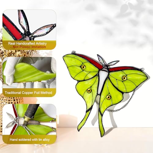 26% Off Handmade Luna Moth Stained Glass Suncatcher - Image 4
