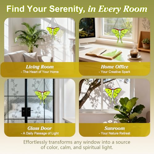 26% Off Handmade Luna Moth Stained Glass Suncatcher - Image 5