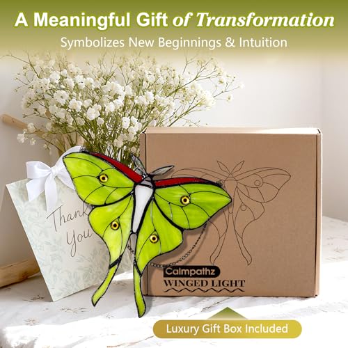 26% Off Handmade Luna Moth Stained Glass Suncatcher - Image 6