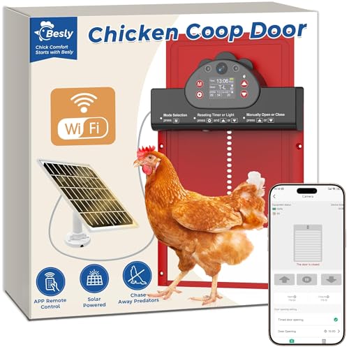 50% Off WiFi Solar Chicken Coop Door with 2K Camera