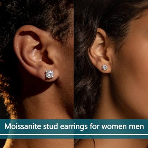 8% Off WES Moissanite Stud Earrings for Women Men - Image 5