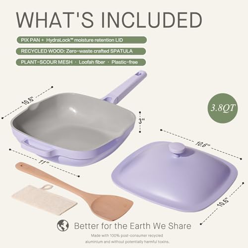 40% Off USELUCK 10.5" Ceramic Pan with Lid & Utensils - Image 5