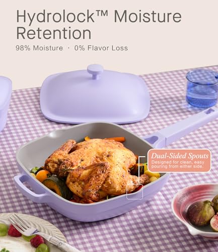 40% Off USELUCK 10.5" Ceramic Pan with Lid & Utensils - Image 6