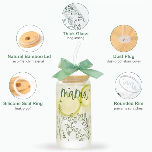 35% Off Bow Mama Glass Cup for Mom - 16oz Tumbler - Image 5
