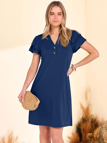 25% Off ANRABESS Women's Ruffle Short Sleeve Summer Dress - Image 2