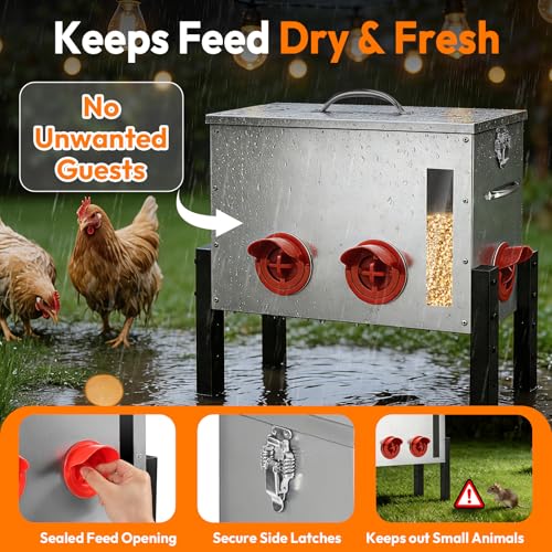 50% Off Metal Chicken Feeder 40lb – Auto & No Waste - Image 6