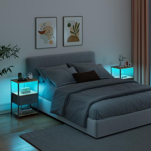 30% Off TUTOTAK LED Nightstand with Charging Station - Image 4