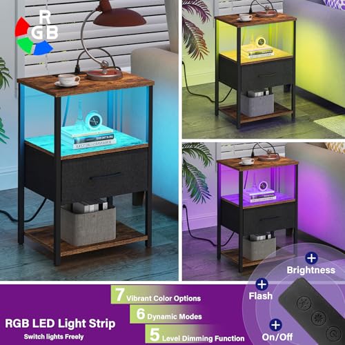 30% Off TUTOTAK LED Nightstand with Charging Station - Image 6