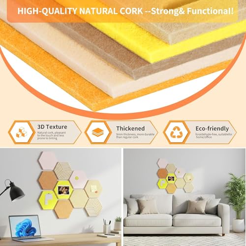 FOCHIER F 10 Hex Cork Boards 50% Off, Wall Décor - Image 3