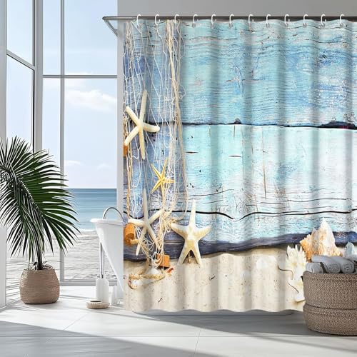 50% Off Nautical Shower Curtain 72x78 Inch Coastal Design - Image 2