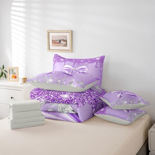 50% Off Lavender Sequin Queen Bedding Set - Image 8