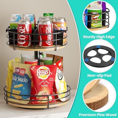 30% Off Lazy Susan 2-Tier Adjustable Organizer for Kitchen - Image 4