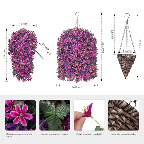 30% Off Hoppwodd Artificial Flowers Hanging Baskets Set - Image 2