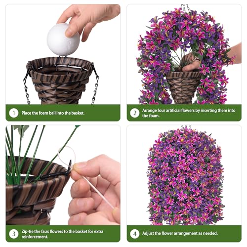 30% Off Hoppwodd Artificial Flowers Hanging Baskets Set - Image 3