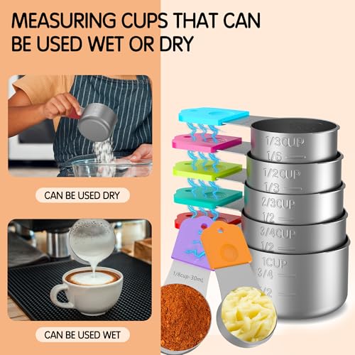 50% Off Magnetic Measuring Cups Set - 7 Stainless Steel Cups - Image 3