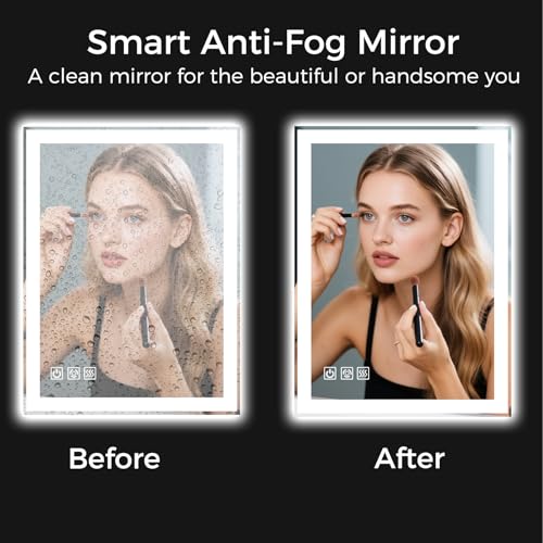 24x32 LED Bathroom Mirror with Lights, Anti-Fog, 45% Off - Image 2