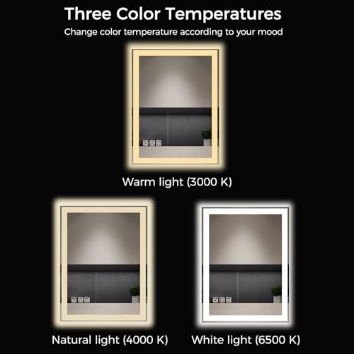 24x32 LED Bathroom Mirror with Lights, Anti-Fog, 45% Off - Image 3