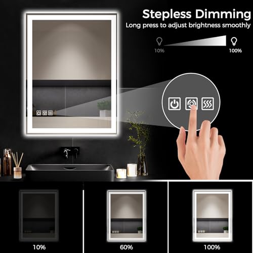 24x32 LED Bathroom Mirror with Lights, Anti-Fog, 45% Off - Image 4