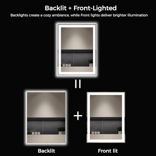 24x32 LED Bathroom Mirror with Lights, Anti-Fog, 45% Off - Image 5