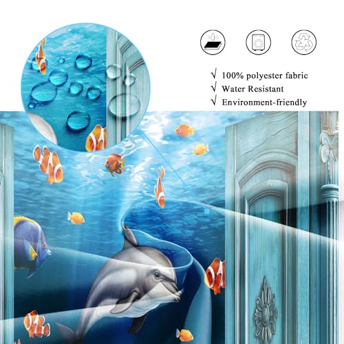 Under $10! Ocean Shower Curtain for Small Stalls - Image 5