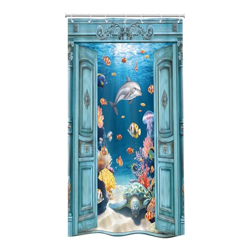 Under $10! Ocean Shower Curtain for Small Stalls - Image 6