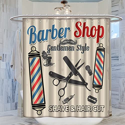 50% Off Barber Shop Shower Curtain - Vintage Salon Decor - Image 2