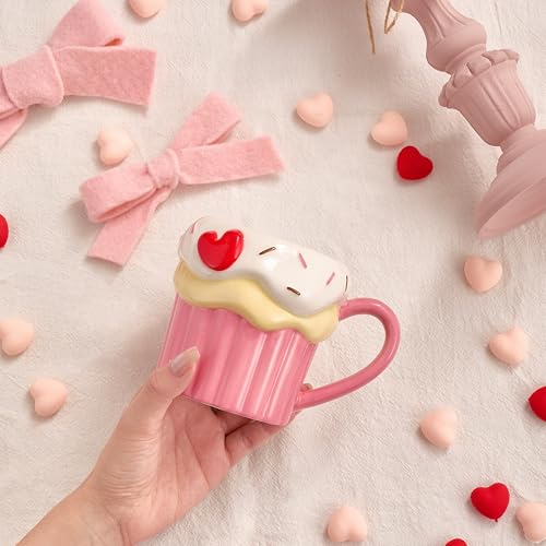 50% Off Bico Heart Cupcake Mugs Set - 2 Ceramic 16oz Cups - Image 5