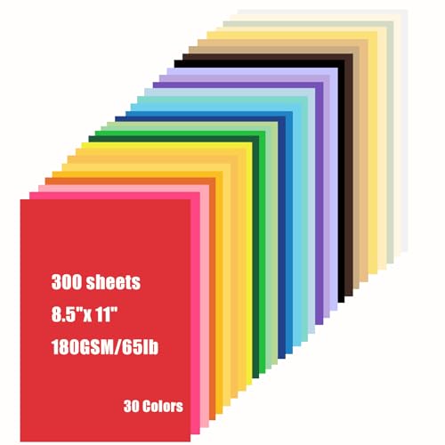 300 Sheets Colored Cardstock Paper for Crafts