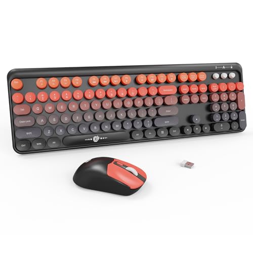 Wireless Keyboard & Mouse Combo - Retro Typewriter Style - Image 1