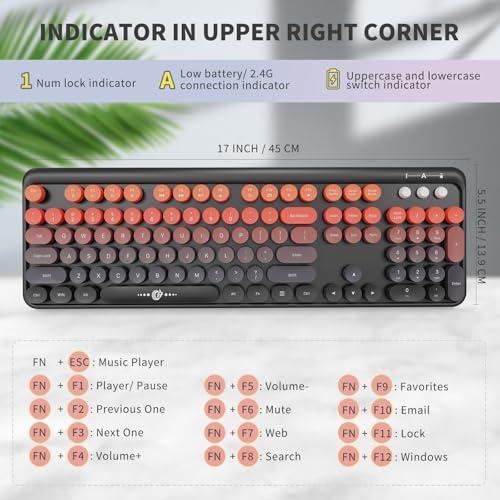 Wireless Keyboard & Mouse Combo - Retro Typewriter Style - Image 3