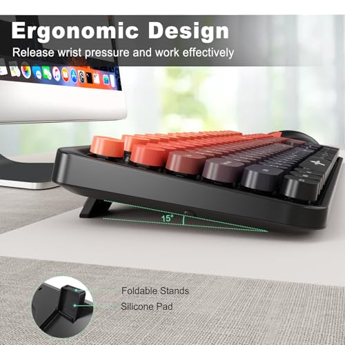 Wireless Keyboard & Mouse Combo - Retro Typewriter Style - Image 6