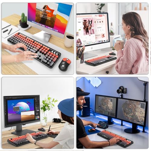 Wireless Keyboard & Mouse Combo - Retro Typewriter Style - Image 7