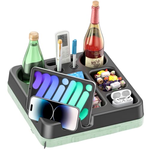 50% Off CLESOO Couch Cup Holder Tray - Portable Snack Caddy - Image 1