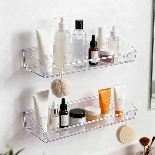 50% Off Clear Floating Shelves for Bathroom Storage - Image 1