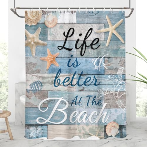30% Off AAtter Beach Shower Curtain Set with Hooks - Image 1