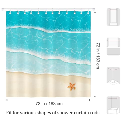 30% Off Beach Shower Curtain with Ocean Waves Design - Image 6