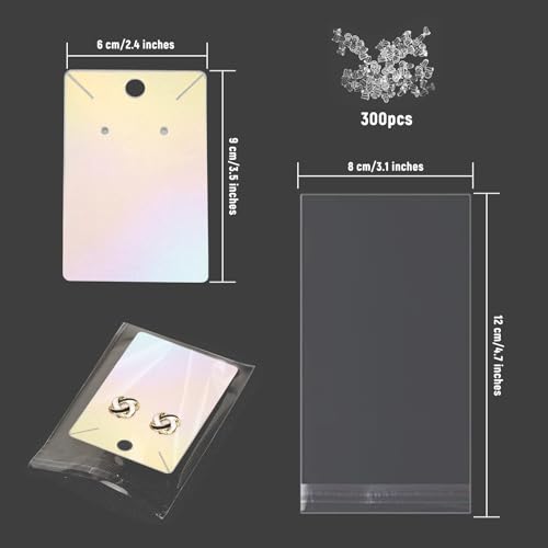 50% Off Fuceury 150 Pcs Holographic Earring Display Cards - Image 2